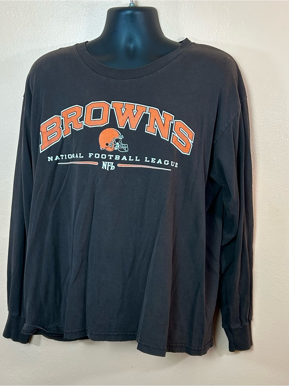 NFL Cleveland Browns Brown Long Sleeve Logo T-Shirt Adult L